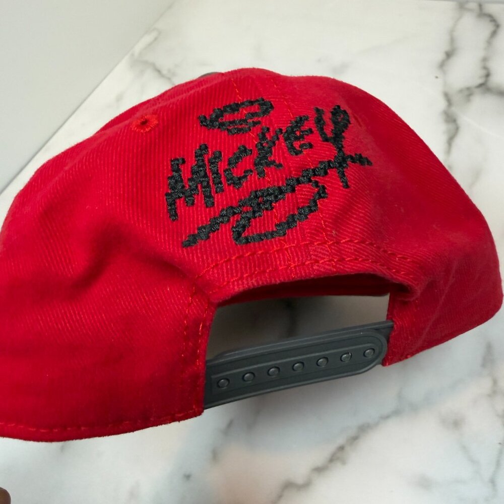 Disney Parks Mickey Mouse Pixel Snapback Hat Kids Youth 55cm Red Black - Picture 6 of 6